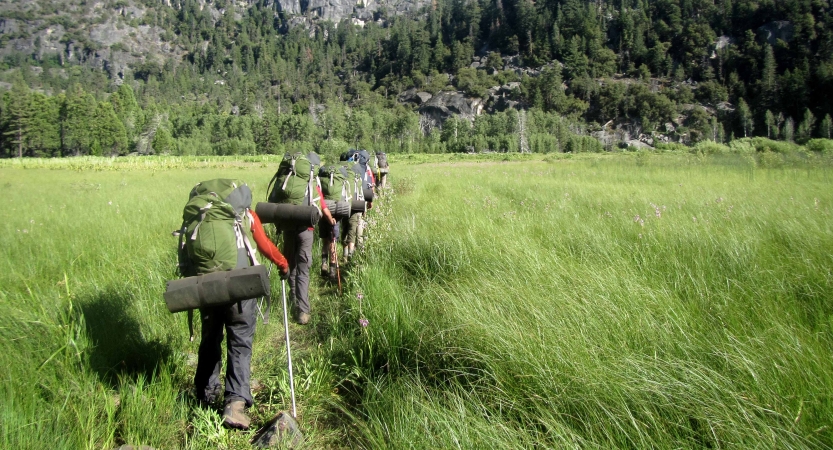 adults only backpacking adventure trip in yosemite